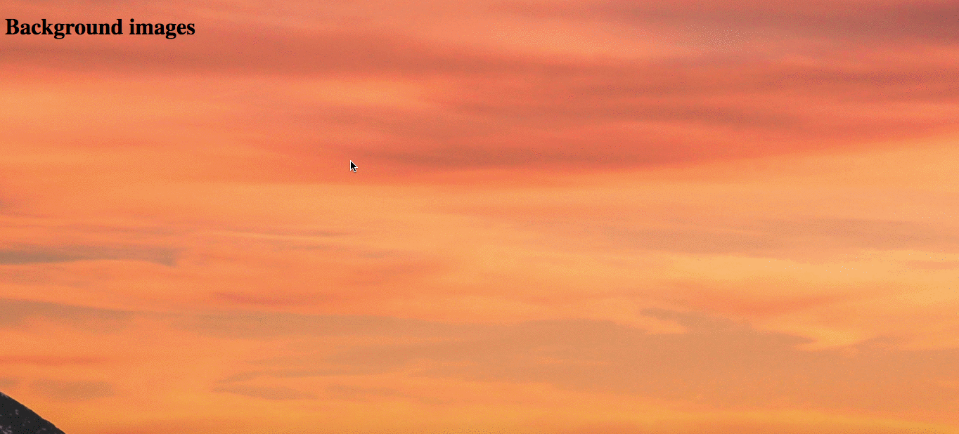 When you scroll down the page, the `background-image` does not move with it