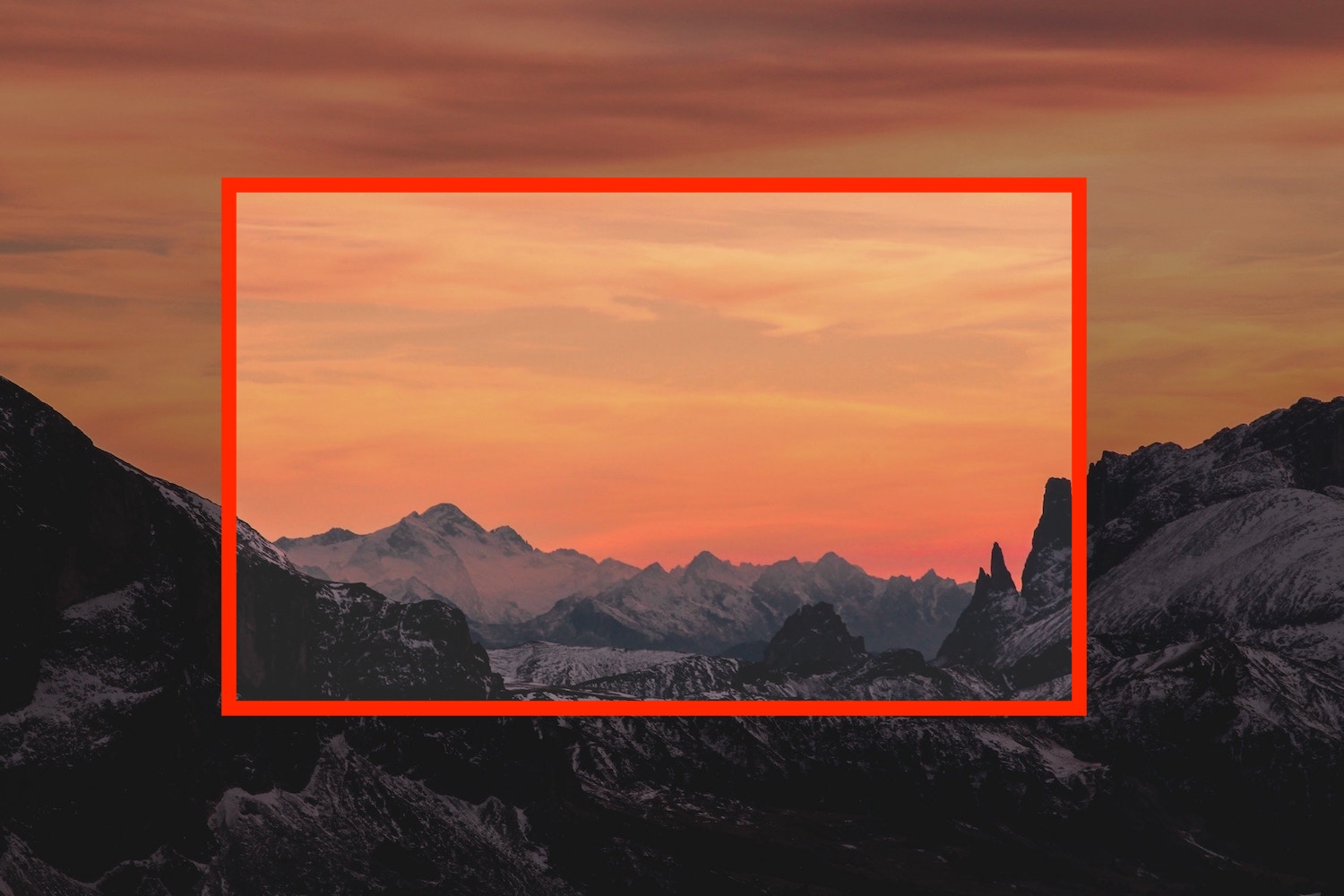 The center of the image