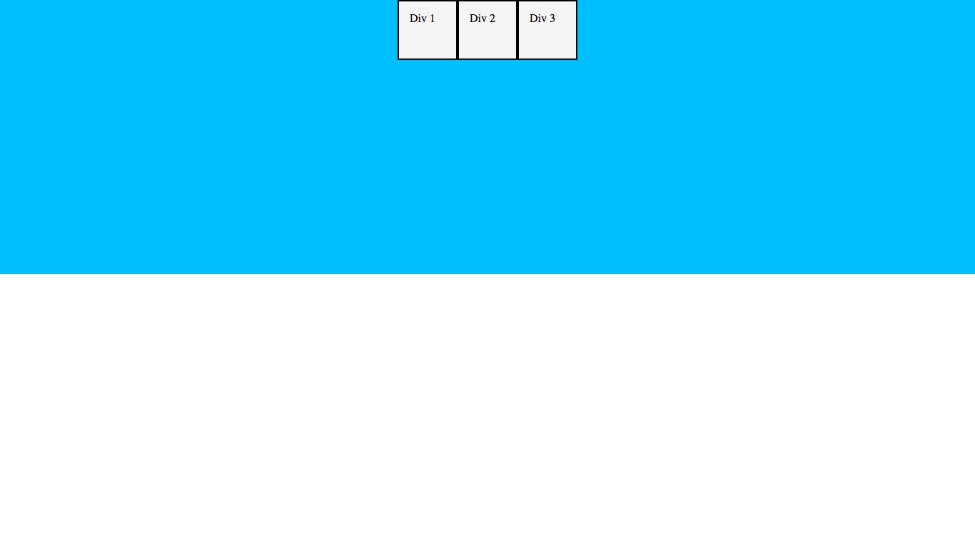 The items are centered within the wrapper div