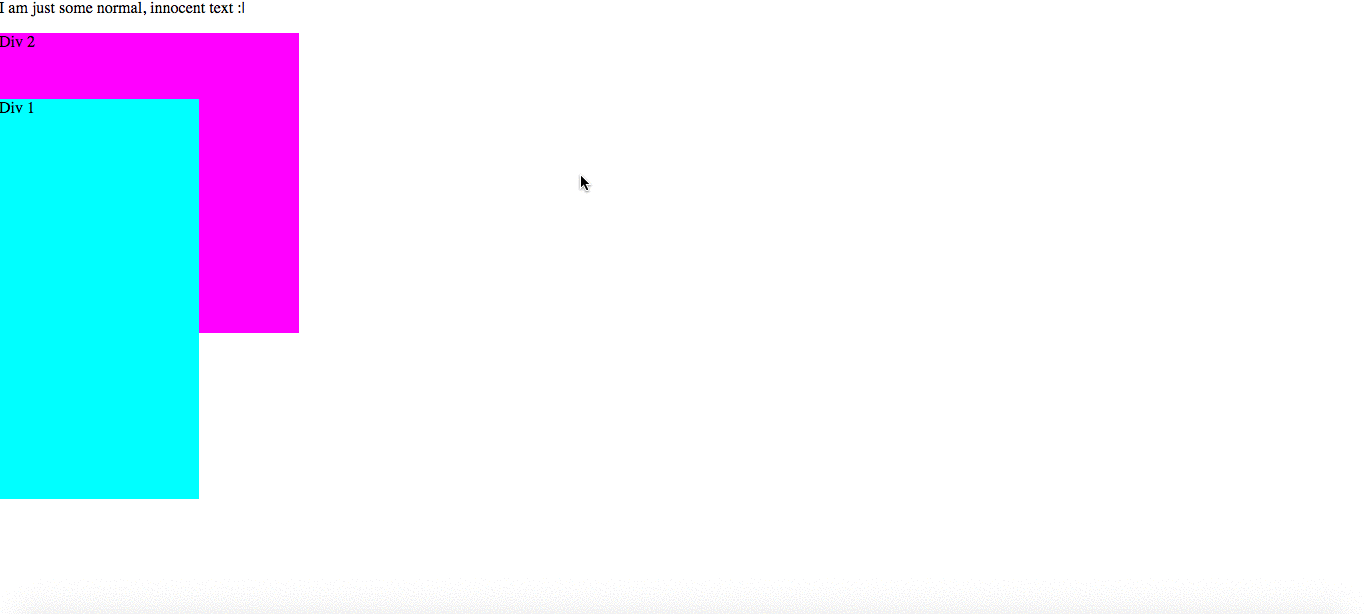 Now Div 1 moves down the page when you scroll