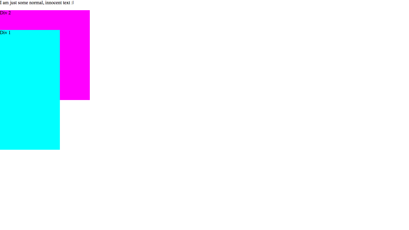 The page looks the same as with position: fixed