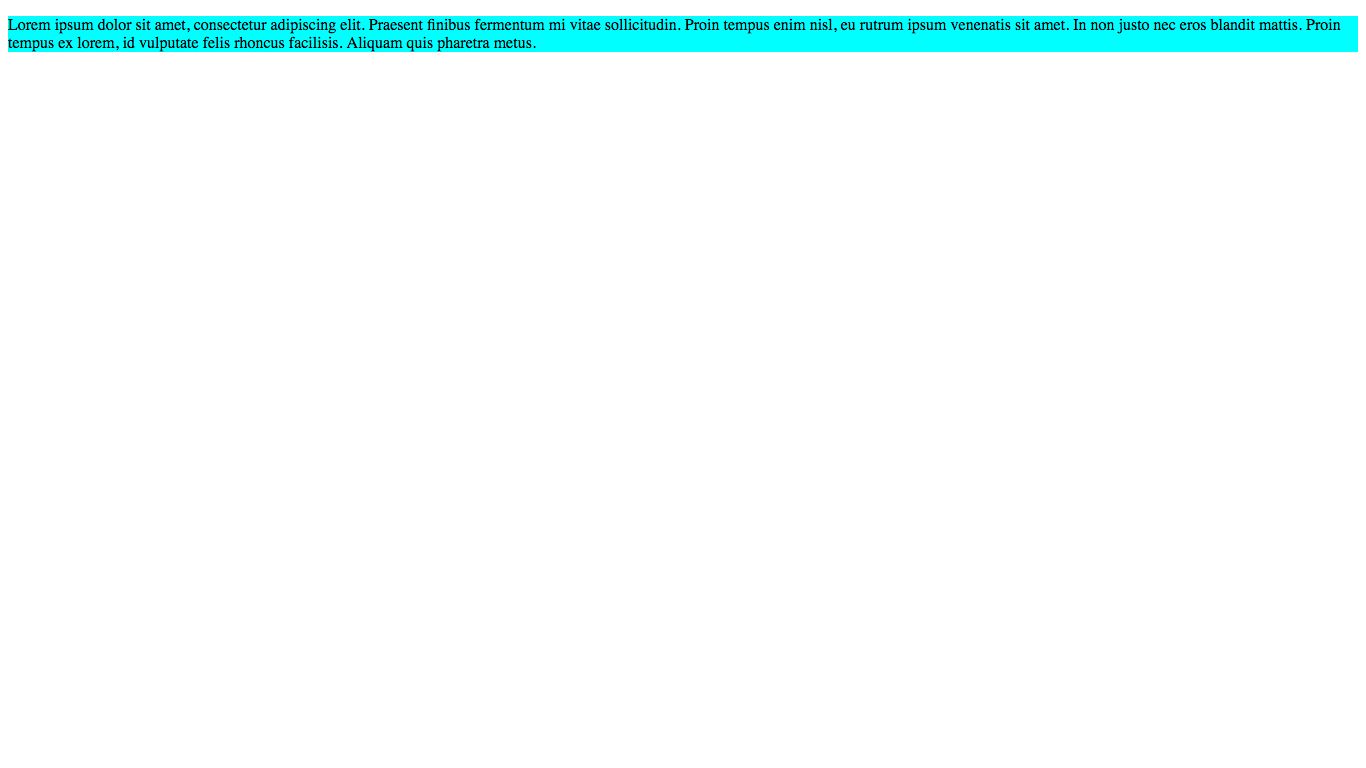 A paragraph with a cyan background