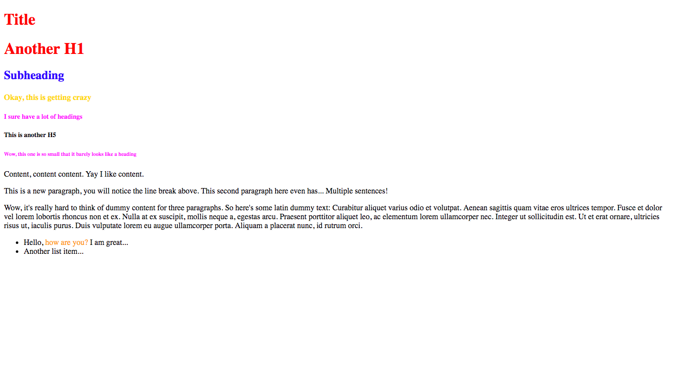 The result of the CSS file above