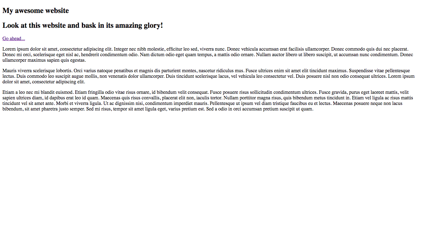 Only HTML content, no CSS :(