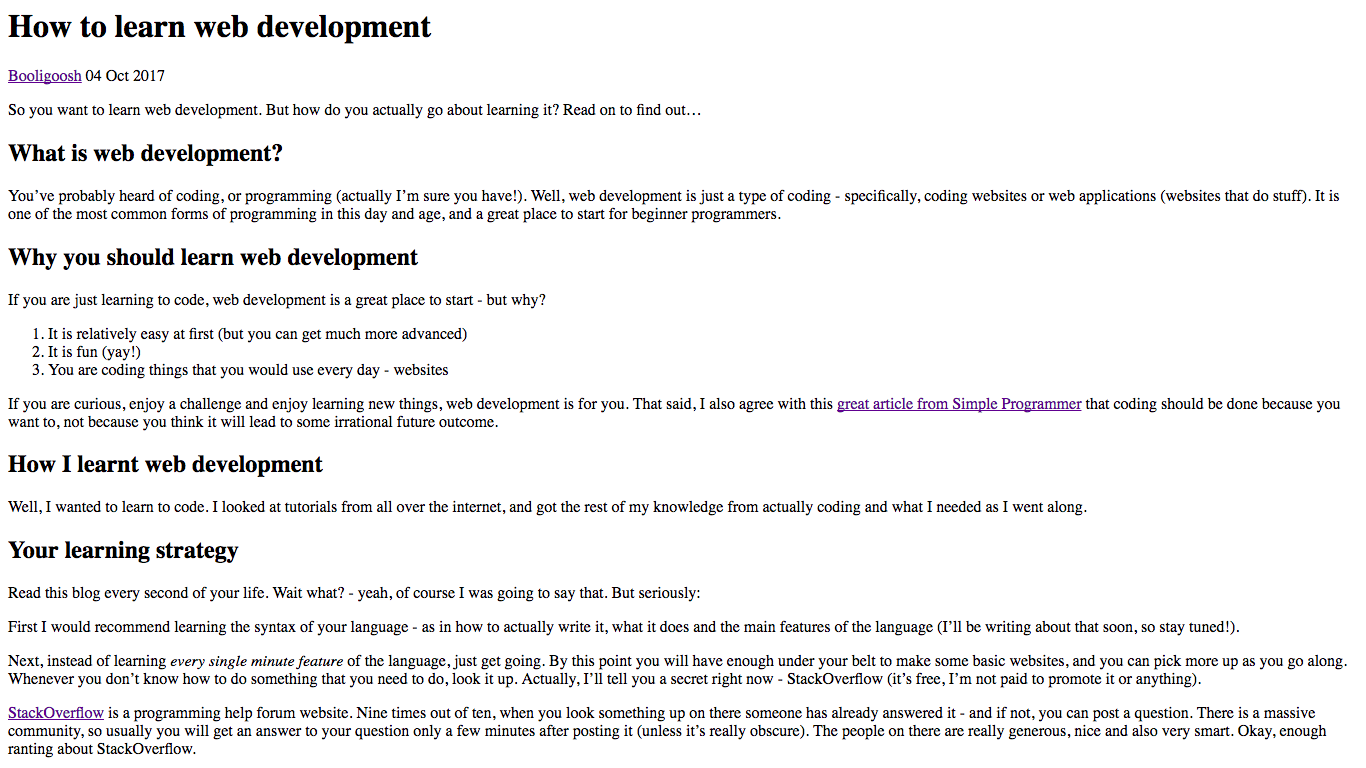 This article without CSS