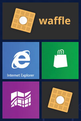 The square and rectangular icons as Windows tiles