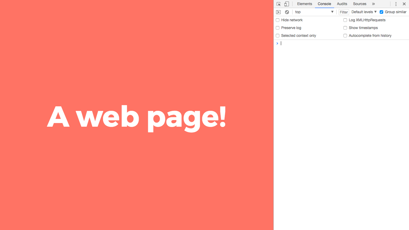 The JavaScript console