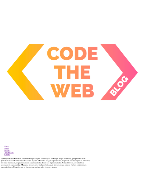The basic HTML viewed in our browser